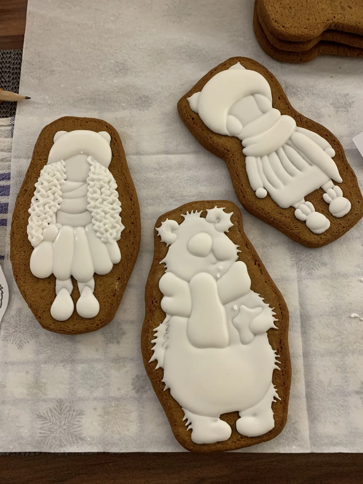Cookie figures decorated with white icing