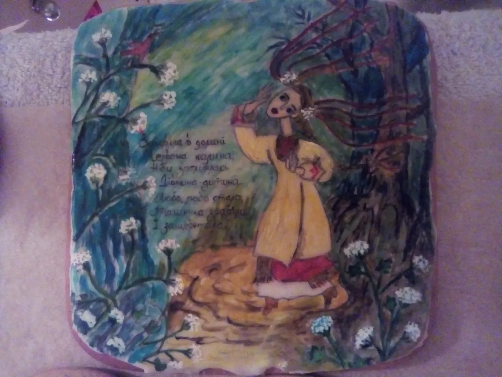 Hand-painted cookie with fairytale illustration