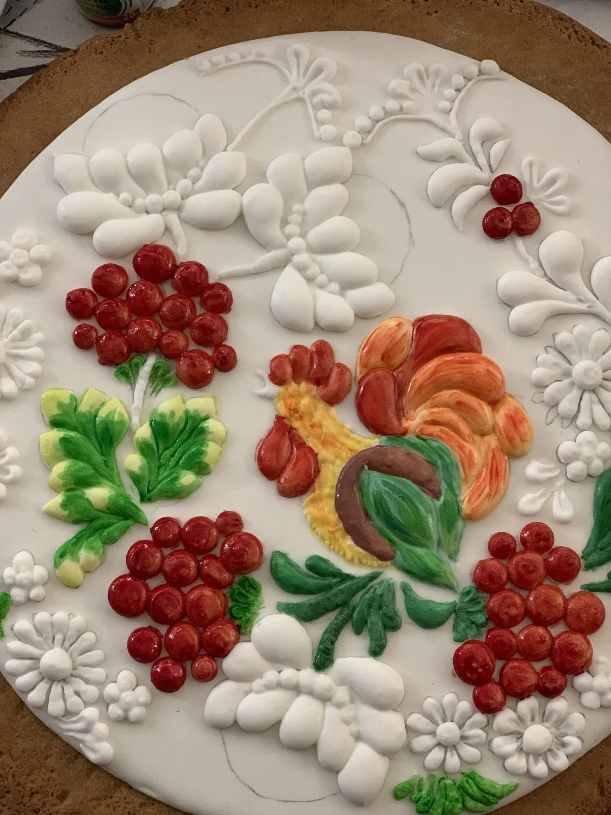 Cookie with relief pattern of kalyna berries